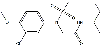 N-(sec-butyl)-2-[3-chloro-4-methoxy(methylsulfonyl)anilino]acetamide Struktur