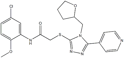 N-(5-chloro-2-methoxyphenyl)-2-{[5-(4-pyridinyl)-4-(tetrahydro-2-furanylmethyl)-4H-1,2,4-triazol-3-yl]sulfanyl}acetamide Struktur