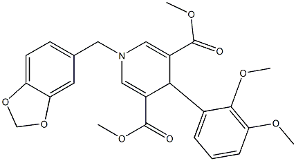 dimethyl 1-(1,3-benzodioxol-5-ylmethyl)-4-(2,3-dimethoxyphenyl)-1,4-dihydro-3,5-pyridinedicarboxylate Struktur