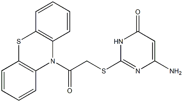 6-amino-2-{[2-oxo-2-(10H-phenothiazin-10-yl)ethyl]sulfanyl}-4(3H)-pyrimidinone Struktur