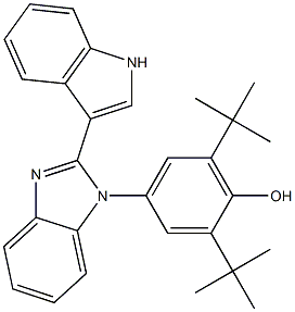 2,6-ditert-butyl-4-[2-(1H-indol-3-yl)-1H-benzimidazol-1-yl]phenol Struktur