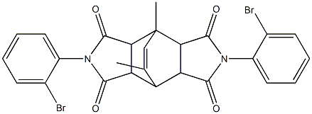 4,10-bis(2-bromophenyl)-1,14-dimethyl-4,10-diazatetracyclo[5.5.2.0~2,6~.0~8,12~]tetradec-13-ene-3,5,9,11-tetrone Struktur