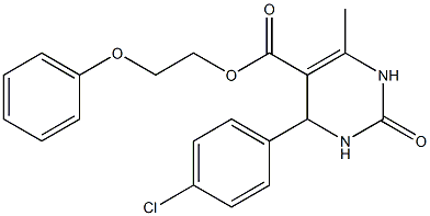 2-phenoxyethyl 4-(4-chlorophenyl)-6-methyl-2-oxo-1,2,3,4-tetrahydro-5-pyrimidinecarboxylate Struktur