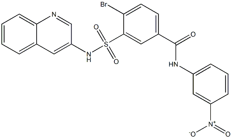 4-bromo-N-{3-nitrophenyl}-3-[(3-quinolinylamino)sulfonyl]benzamide Struktur