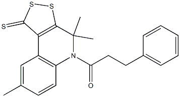 4,4,8-trimethyl-5-(3-phenylpropanoyl)-4,5-dihydro-1H-[1,2]dithiolo[3,4-c]quinoline-1-thione Struktur