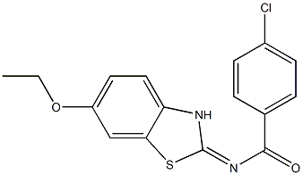 4-chloro-N-(6-ethoxy-1,3-benzothiazol-2(3H)-ylidene)benzamide Struktur