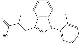 2-methyl-3-[1-(2-methylphenyl)-1H-indol-3-yl]propanoic acid Struktur