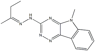 2-butanone (5-methyl-5H-[1,2,4]triazino[5,6-b]indol-3-yl)hydrazone Struktur