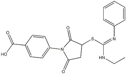 4-(3-{[(ethylamino)(phenylimino)methyl]sulfanyl}-2,5-dioxo-1-pyrrolidinyl)benzoic acid Struktur