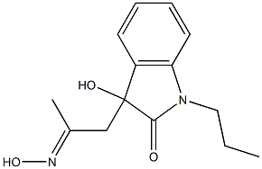 3-hydroxy-3-[2-(hydroxyimino)propyl]-1-propyl-1,3-dihydro-2H-indol-2-one Struktur