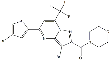 3-bromo-5-(4-bromo-2-thienyl)-2-(4-morpholinylcarbonyl)-7-(trifluoromethyl)pyrazolo[1,5-a]pyrimidine Struktur