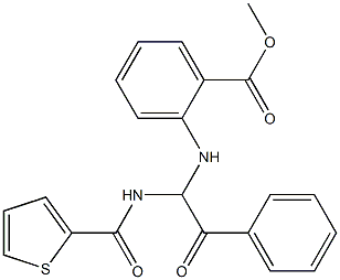 methyl 2-({2-oxo-2-phenyl-1-[(2-thienylcarbonyl)amino]ethyl}amino)benzoate Struktur