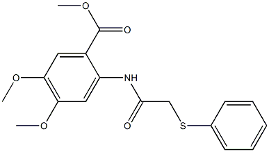 methyl 4,5-dimethoxy-2-{[(phenylsulfanyl)acetyl]amino}benzoate Struktur