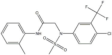 2-[4-chloro(methylsulfonyl)-3-(trifluoromethyl)anilino]-N-(2-methylphenyl)acetamide Struktur