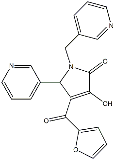 4-(2-furoyl)-3-hydroxy-5-pyridin-3-yl-1-(pyridin-3-ylmethyl)-1,5-dihydro-2H-pyrrol-2-one Struktur