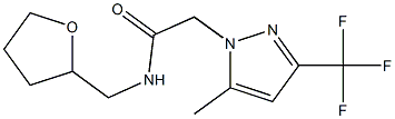 2-[5-methyl-3-(trifluoromethyl)-1H-pyrazol-1-yl]-N-(tetrahydro-2-furanylmethyl)acetamide Struktur