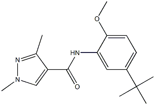 N-(5-tert-butyl-2-methoxyphenyl)-1,3-dimethyl-1H-pyrazole-4-carboxamide Struktur