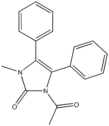 1-acetyl-3-methyl-4,5-diphenyl-1,3-dihydro-2H-imidazol-2-one Struktur