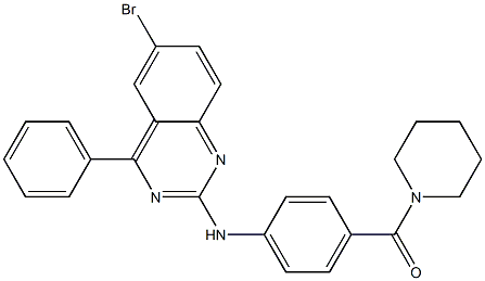 N-(6-bromo-4-phenyl-2-quinazolinyl)-N-[4-(1-piperidinylcarbonyl)phenyl]amine Struktur