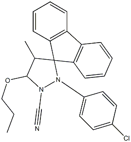 1'-(4-chlorophenyl)-2'-cyano-4'-methyl-3'-propoxyspiro[9H-fluorene-9,5'-pyrazolidine] Struktur