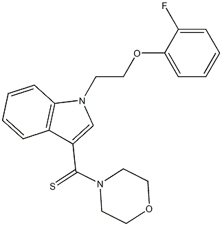 2-fluorophenyl 2-[3-(4-morpholinylcarbothioyl)-1H-indol-1-yl]ethyl ether Struktur