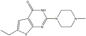 6-ethyl-2-(4-methyl-1-piperazinyl)thieno[2,3-d]pyrimidin-4(3H)-one Struktur