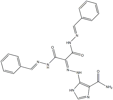 5-(2-{2-(2-benzylidenehydrazino)-1-[(2-benzylidenehydrazino)carbonyl]-2-oxoethylidene}hydrazino)-1H-imidazole-4-carboxamide Struktur