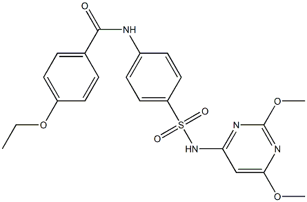 N-(4-{[(2,6-dimethoxy-4-pyrimidinyl)amino]sulfonyl}phenyl)-4-ethoxybenzamide Struktur