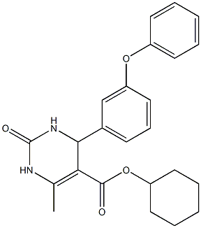 cyclohexyl 6-methyl-2-oxo-4-(3-phenoxyphenyl)-1,2,3,4-tetrahydro-5-pyrimidinecarboxylate Struktur