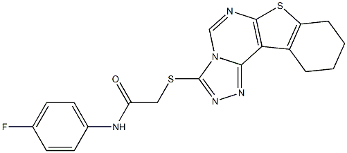 N-(4-fluorophenyl)-2-(8,9,10,11-tetrahydro[1]benzothieno[3,2-e][1,2,4]triazolo[4,3-c]pyrimidin-3-ylsulfanyl)acetamide Struktur