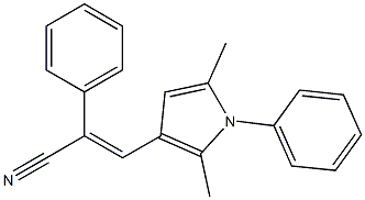 3-(2,5-dimethyl-1-phenyl-1H-pyrrol-3-yl)-2-phenylacrylonitrile Struktur