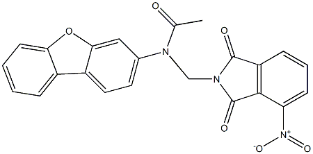 N-dibenzo[b,d]furan-3-yl-N-({4-nitro-1,3-dioxo-1,3-dihydro-2H-isoindol-2-yl}methyl)acetamide Struktur