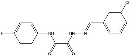 2-[2-(3-chlorobenzylidene)hydrazino]-N-(4-fluorophenyl)-2-oxoacetamide Struktur