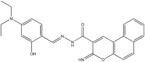 N'-[4-(diethylamino)-2-hydroxybenzylidene]-3-imino-3H-benzo[f]chromene-2-carbohydrazide Struktur