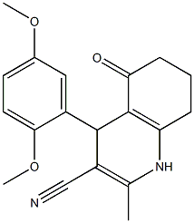 4-(2,5-dimethoxyphenyl)-2-methyl-5-oxo-1,4,5,6,7,8-hexahydro-3-quinolinecarbonitrile Struktur