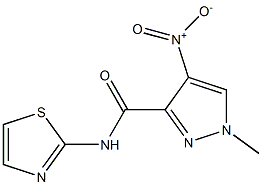 4-nitro-1-methyl-N-(1,3-thiazol-2-yl)-1H-pyrazole-3-carboxamide Struktur