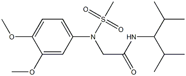 2-[3,4-dimethoxy(methylsulfonyl)anilino]-N-(1-isopropyl-2-methylpropyl)acetamide Struktur