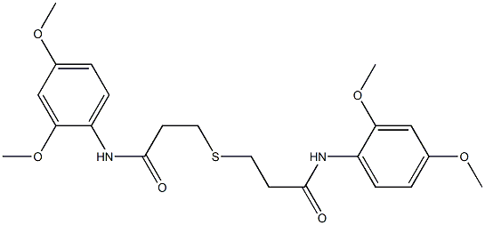 3-{[3-(2,4-dimethoxyanilino)-3-oxopropyl]sulfanyl}-N-(2,4-dimethoxyphenyl)propanamide Struktur