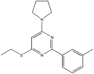 ethyl 2-(3-methylphenyl)-6-(1-pyrrolidinyl)-4-pyrimidinyl sulfide Struktur