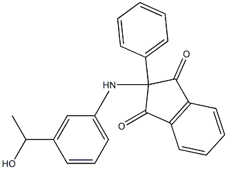 2-[3-(1-hydroxyethyl)anilino]-2-phenyl-1H-indene-1,3(2H)-dione Struktur