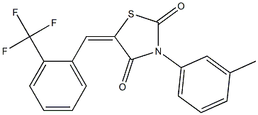 3-(3-methylphenyl)-5-[2-(trifluoromethyl)benzylidene]-1,3-thiazolidine-2,4-dione Struktur