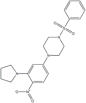 1-[4-nitro-3-(1-pyrrolidinyl)phenyl]-4-(phenylsulfonyl)piperazine Struktur