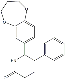 N-[1-(3,4-dihydro-2H-1,5-benzodioxepin-7-yl)-2-phenylethyl]propanamide Struktur