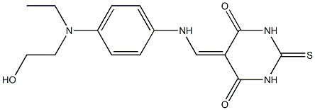 5-({4-[ethyl(2-hydroxyethyl)amino]anilino}methylene)-2-thioxodihydro-4,6(1H,5H)-pyrimidinedione Struktur