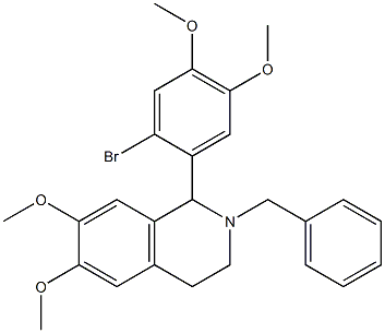 2-benzyl-1-(2-bromo-4,5-dimethoxyphenyl)-6,7-dimethoxy-1,2,3,4-tetrahydroisoquinoline Struktur