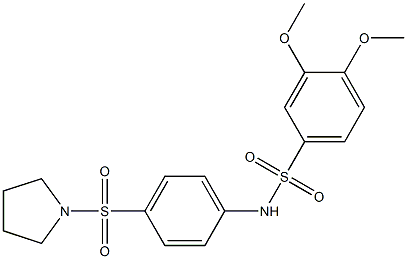 3,4-dimethoxy-N-[4-(1-pyrrolidinylsulfonyl)phenyl]benzenesulfonamide Struktur