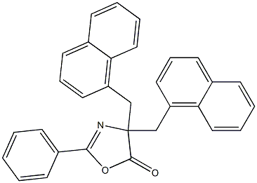 4,4-bis(1-naphthylmethyl)-2-phenyl-1,3-oxazol-5(4H)-one Struktur