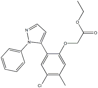 ethyl [4-chloro-5-methyl-2-(1-phenyl-1H-pyrazol-5-yl)phenoxy]acetate Struktur