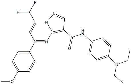 N-[4-(diethylamino)phenyl]-7-(difluoromethyl)-5-(4-methoxyphenyl)pyrazolo[1,5-a]pyrimidine-3-carboxamide Struktur