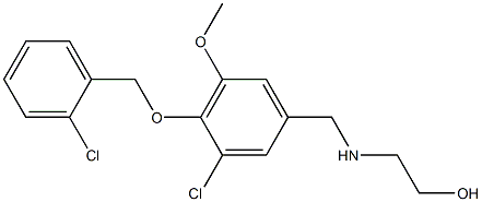 2-({3-chloro-4-[(2-chlorobenzyl)oxy]-5-methoxybenzyl}amino)ethanol Struktur